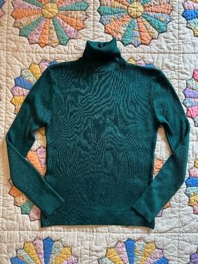 Vintage The Damon Turtle Neck Ribbed Sweater Forest Green Size L